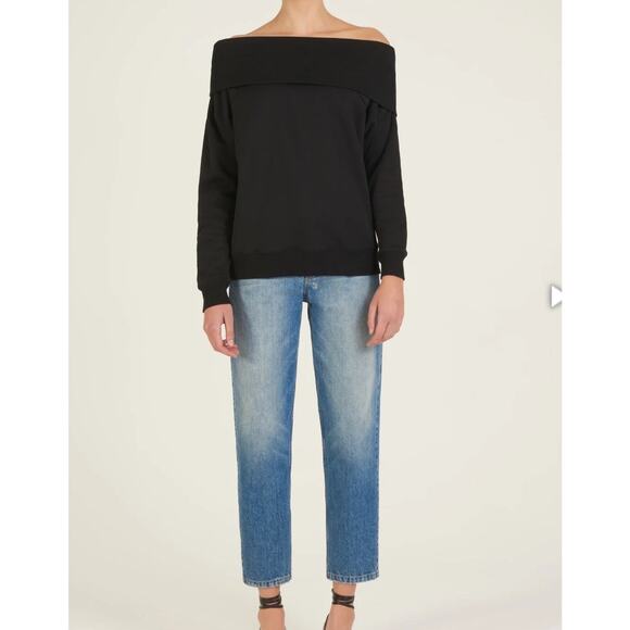Marissa Webb So Relaxed Off The Shoulder Black Sweater Size XS Slouchy Arm - Picture 1 of 13